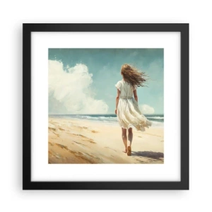 Plakat i sort ramme - At møde solen og vinden - 30x30 cm