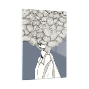 Billede på glas - Med hovedet i skyerne - 50x70 cm