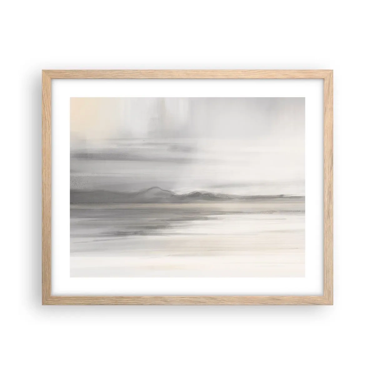 Plakat i ramme af lyst egetræ - En tankevækkende afstand - 50x40 cm