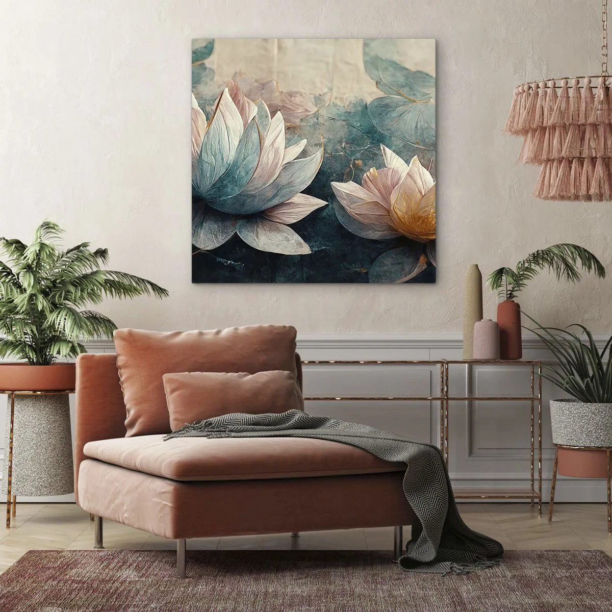 Lærredstryk - Billede på lærred - Søens stjerner - 60x60 cm