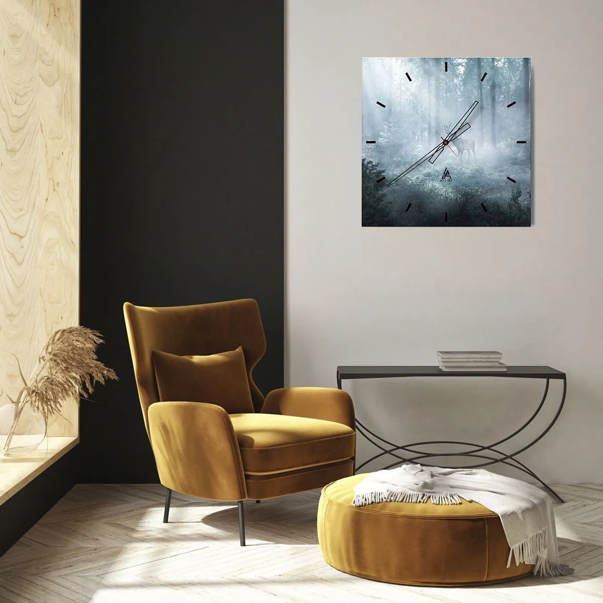 Vægur, Uret - Morgenvandring rundt på godset - 40x40 cm