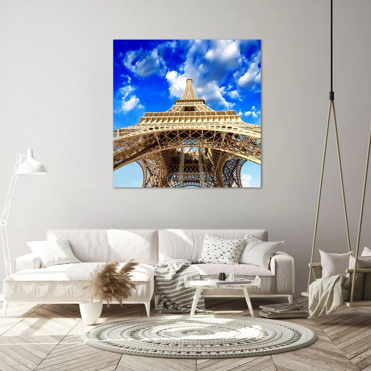 Lærredstryk - Billede på lærred - Række ud efter himlen og skyerne - 50x50 cm