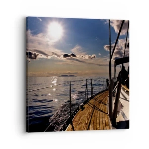 Lærredstryk - Billede på lærred - Under sejl mod solen - 30x30 cm