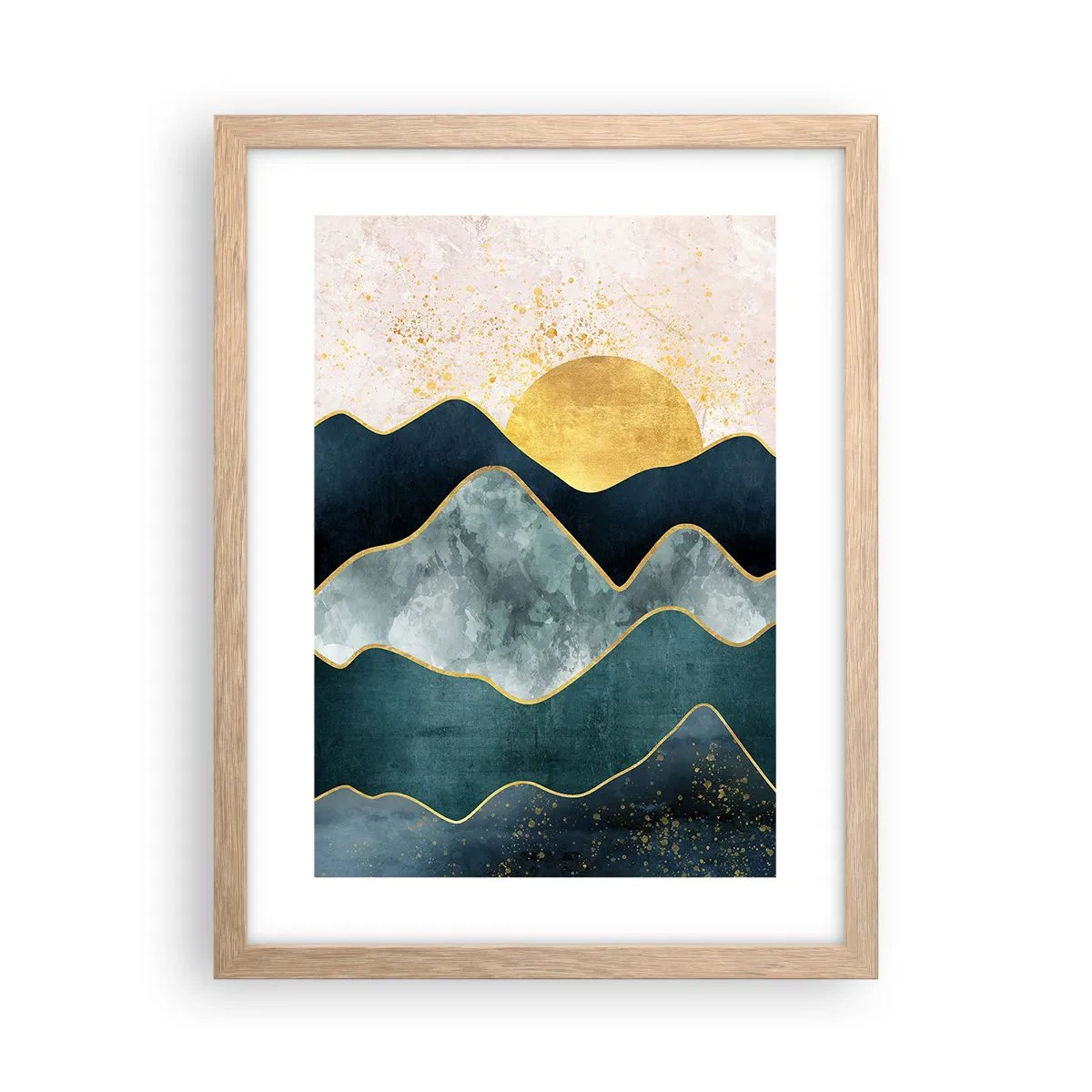 Plakat i ramme af lyst egetræ - Bag de syv bjerge - 30x40 cm