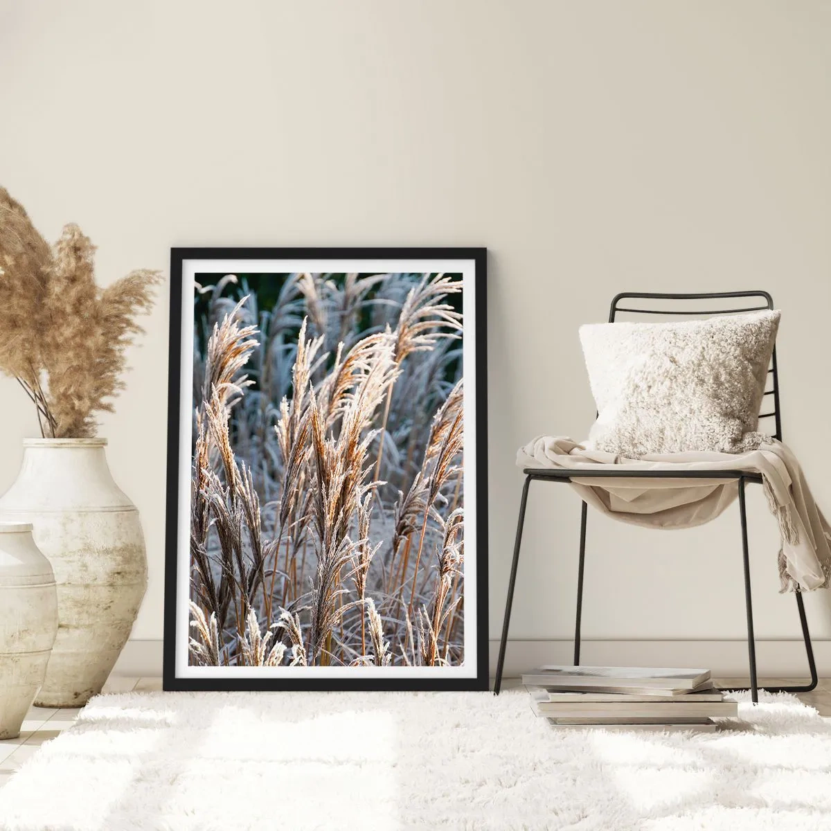 Plakat i sort ramme - Pyntet med frost - 40x50 cm