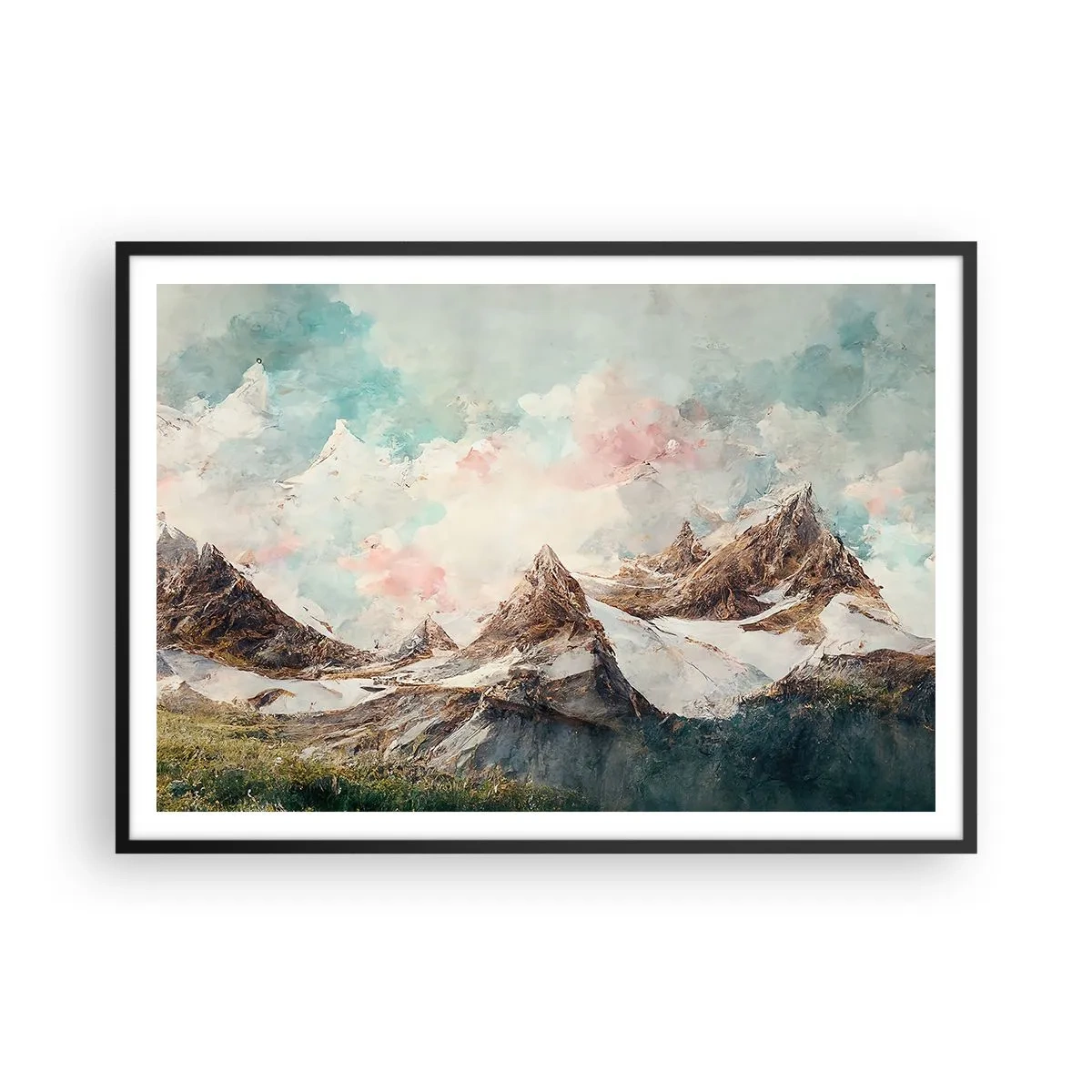 Plakat i sort ramme - Stenede knive - 100x70 cm