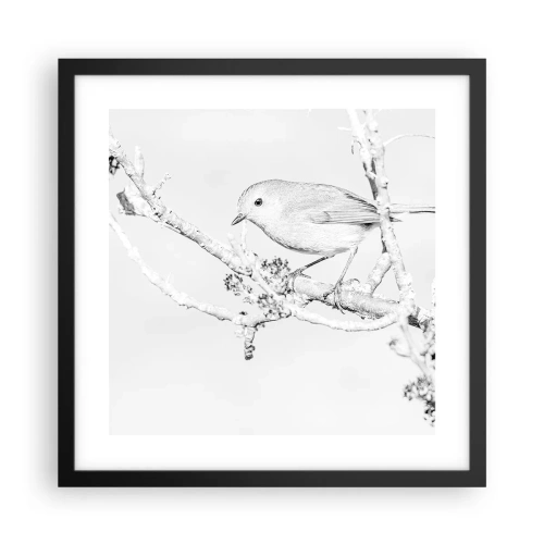 Plakat i sort ramme - Vintermorgen - 40x40 cm