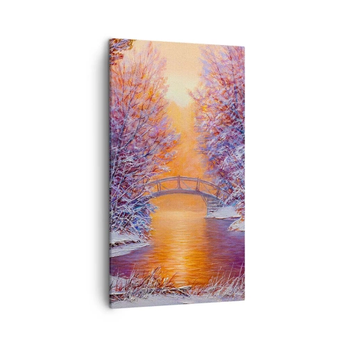 Lærredstryk - Billede på lærred - Lad os mødes her - 45x80 cm