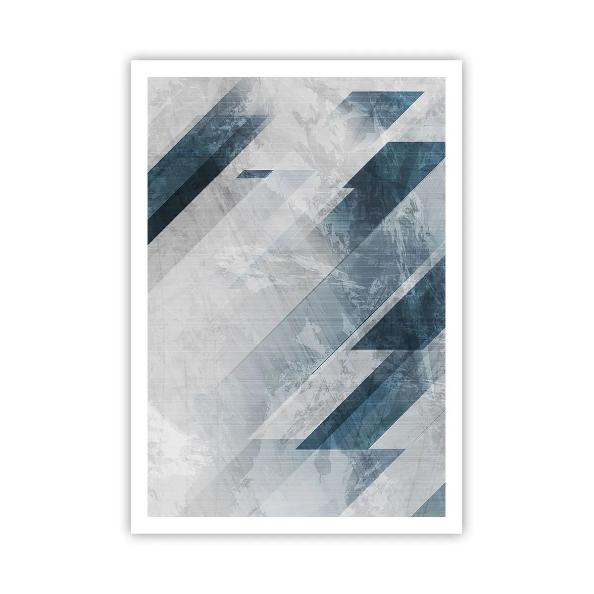 Plakat - Rumlig komposition - bevægelse af gråtoner - 70x100 cm