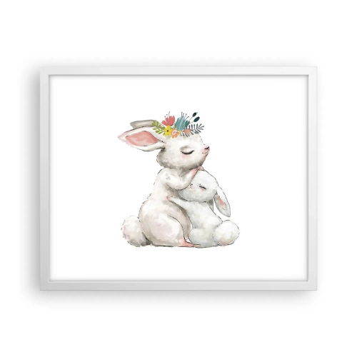 Plakat i hvid ramme - Der er intet sted som hos mor - 50x40 cm