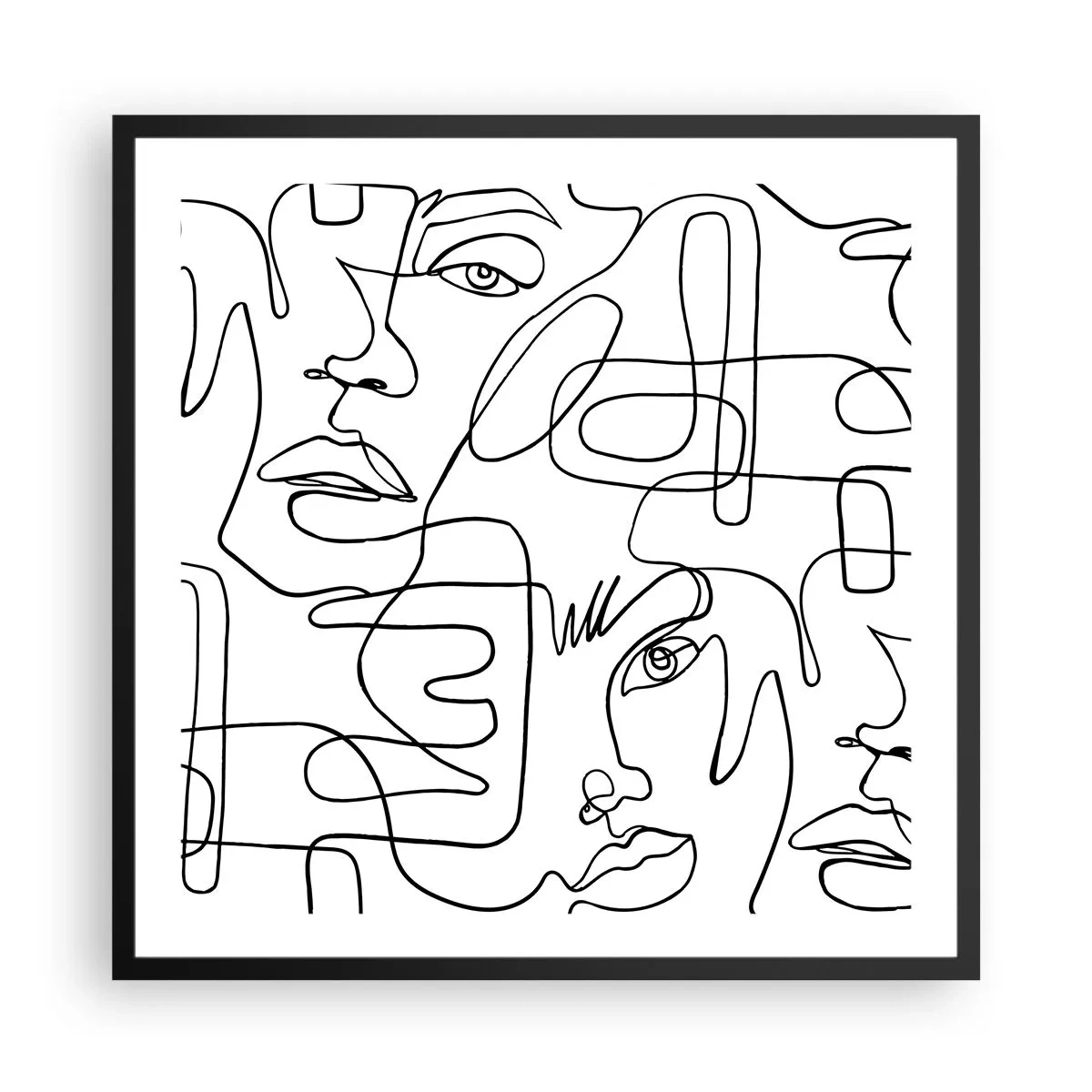 Plakat i sort ramme - I sammenfiltrede følelser - 60x60 cm