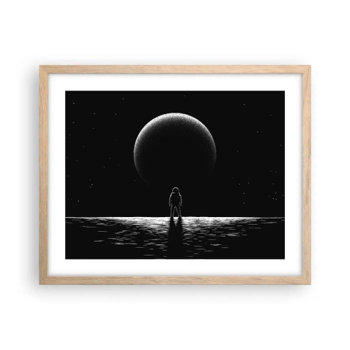 Plakat i ramme af lyst egetræ - Ansigt til ansigt - 50x40 cm