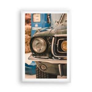 Plakat i hvid ramme - Møde med en legende - 61x91 cm