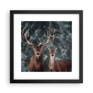 Plakat i sort ramme - Skovens herre og hans kone - 30x30 cm