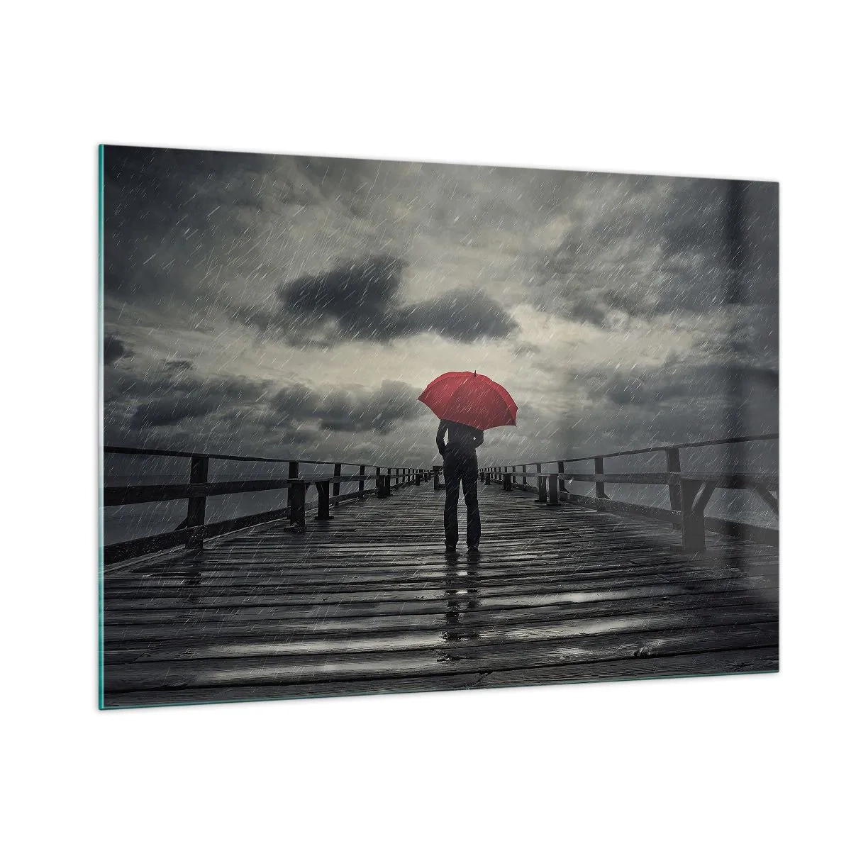 Billede på glas - Det er ingenting, hvis det regner - 100x70 cm