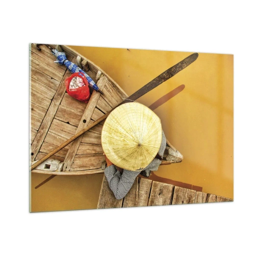 Billede på glas - Livet på den gule flod - 100x70 cm