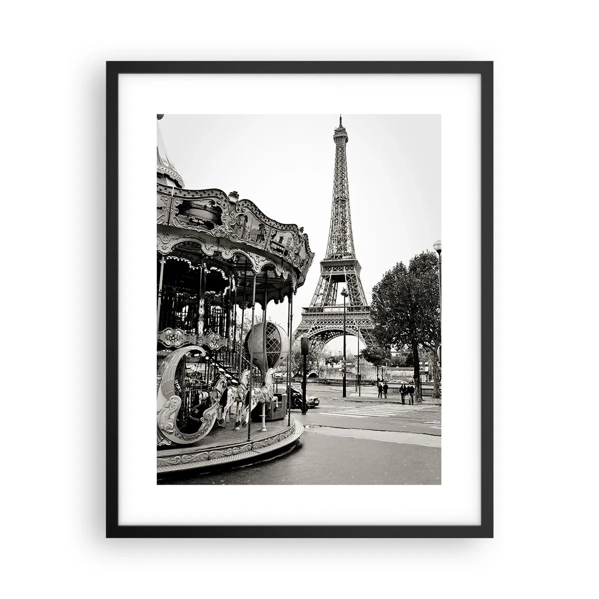 Plakat i sort ramme - Når der gælder sjov, er det kun i Paris - 40x50 cm