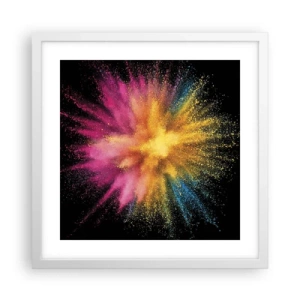 Plakat i hvid ramme - Farvernes fødsel  - 40x40 cm