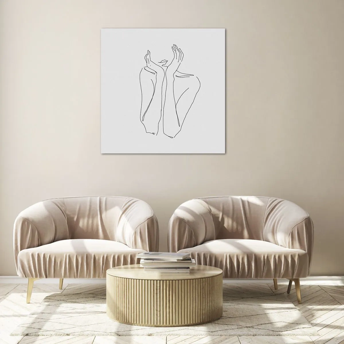 Billede på glas - Hvad piger drømmer om - 70x70 cm