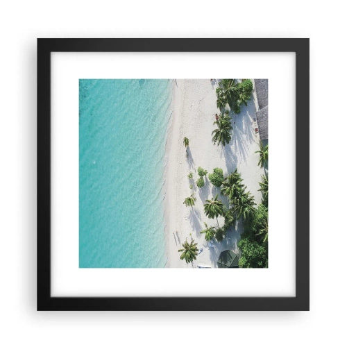 Plakat i sort ramme - Ferie i paradis - 30x30 cm
