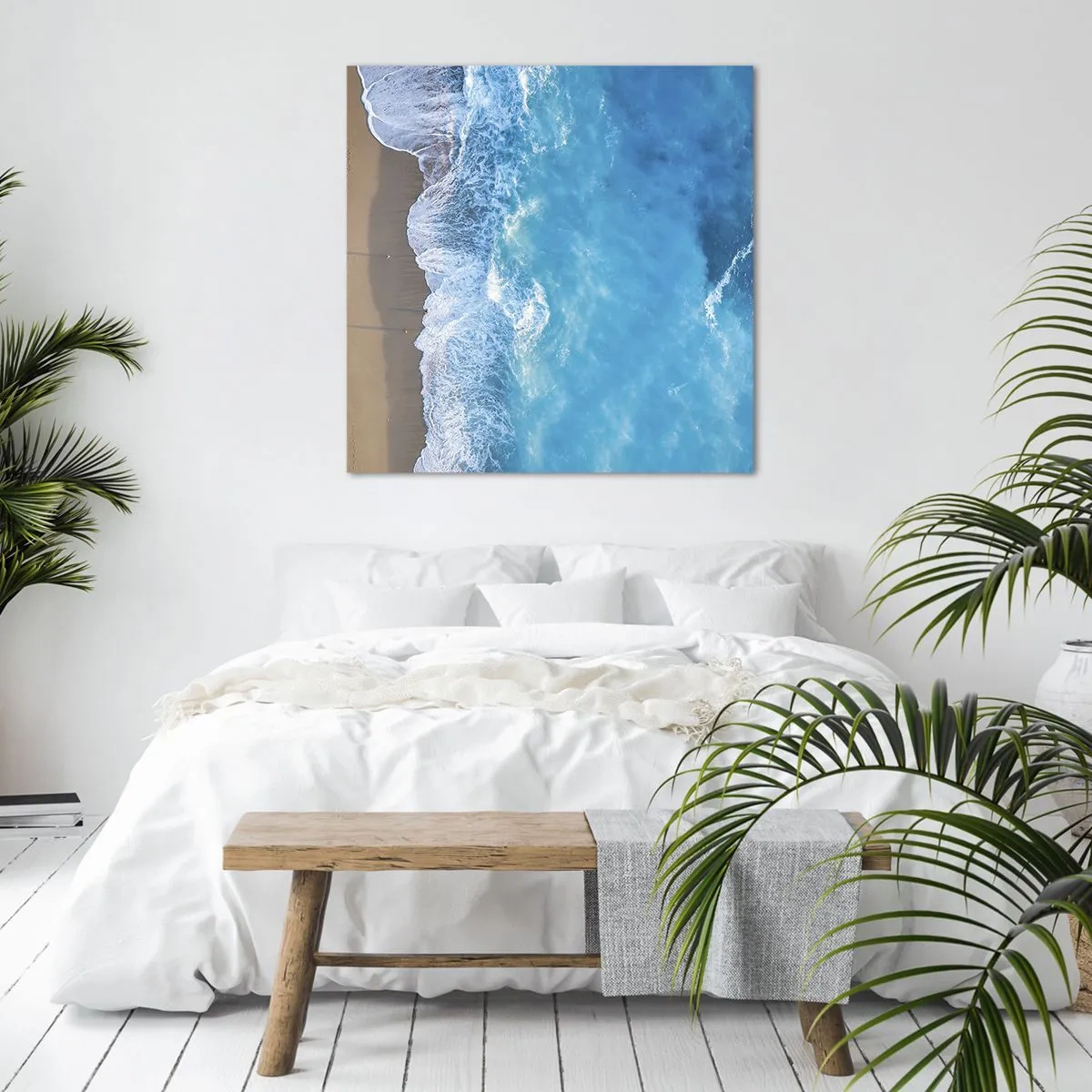 Lærredstryk - Billede på lærred - Den blå kraft - 70x70 cm