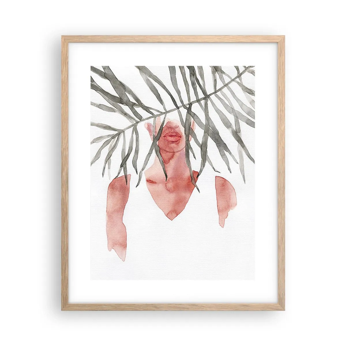 Plakat i ramme af lyst egetræ - Tropernes dame - 40x50 cm