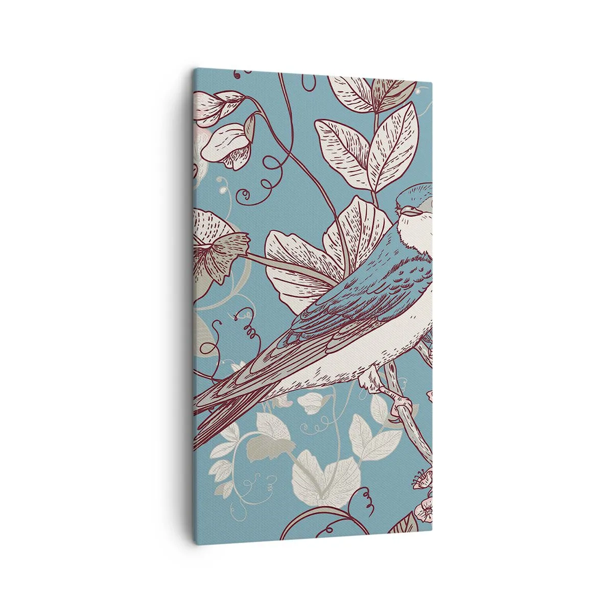 Lærredstryk - Billede på lærred - I de hvide skove kvidrende og sølvfarvede - 45x80 cm