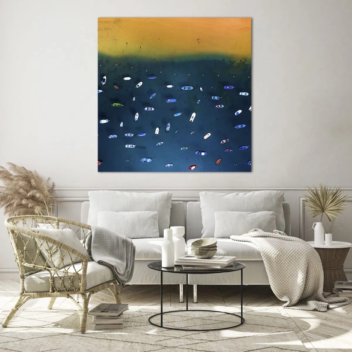 Billede på glas - En ferieleg - 50x50 cm