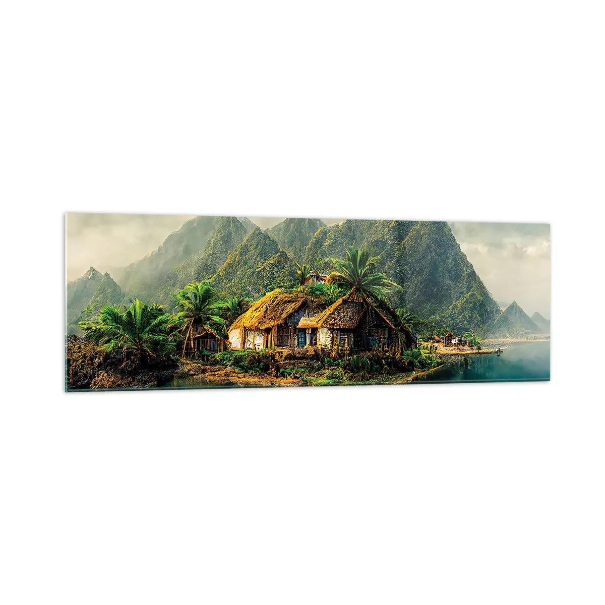 Billede på glas - Tropisk paradis - 160x50 cm