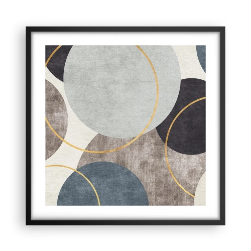 Plakat i sort ramme - Hjul efter hjul - 50x50 cm