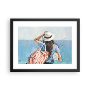 Plakat i sort ramme - Velkommen på ferie - 40x30 cm