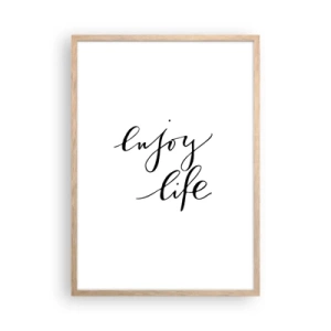Plakat i ramme af lyst egetræ - Intet at tilføje… - 50x70 cm