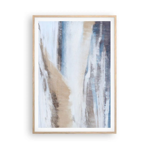 Plakat i ramme af lyst egetræ - Vinterkomposition - 70x100 cm