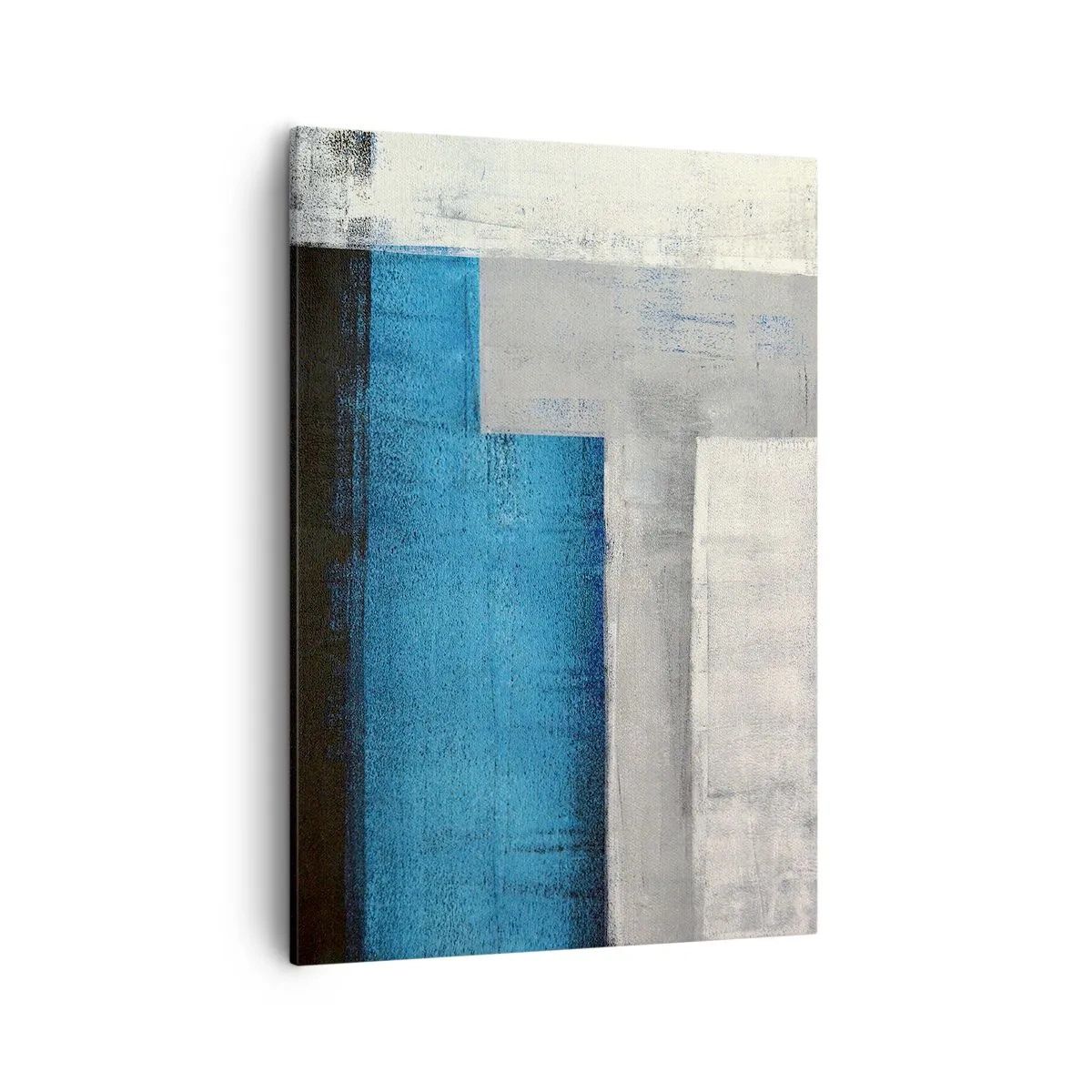 Lærredstryk - Billede på lærred - Poetisk komposition af grå og blå - 50x70 cm