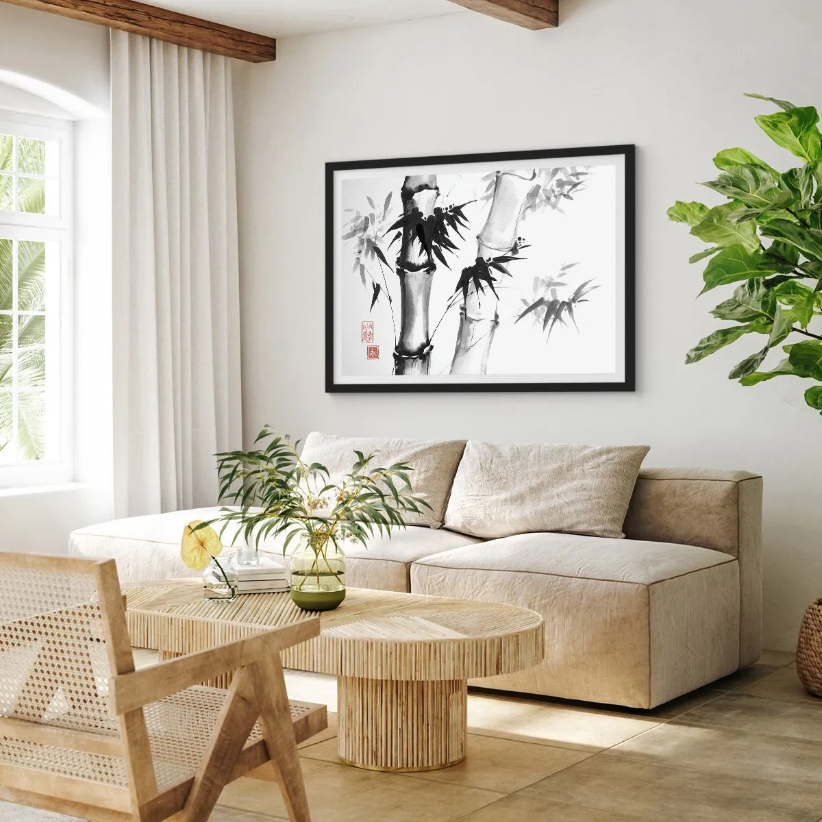 Plakat i sort ramme - Nærbillede af Orienten - 100x70 cm