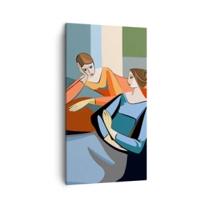 Lærredstryk - Billede på lærred - Et øjeblik af fortrolighed - 45x80 cm