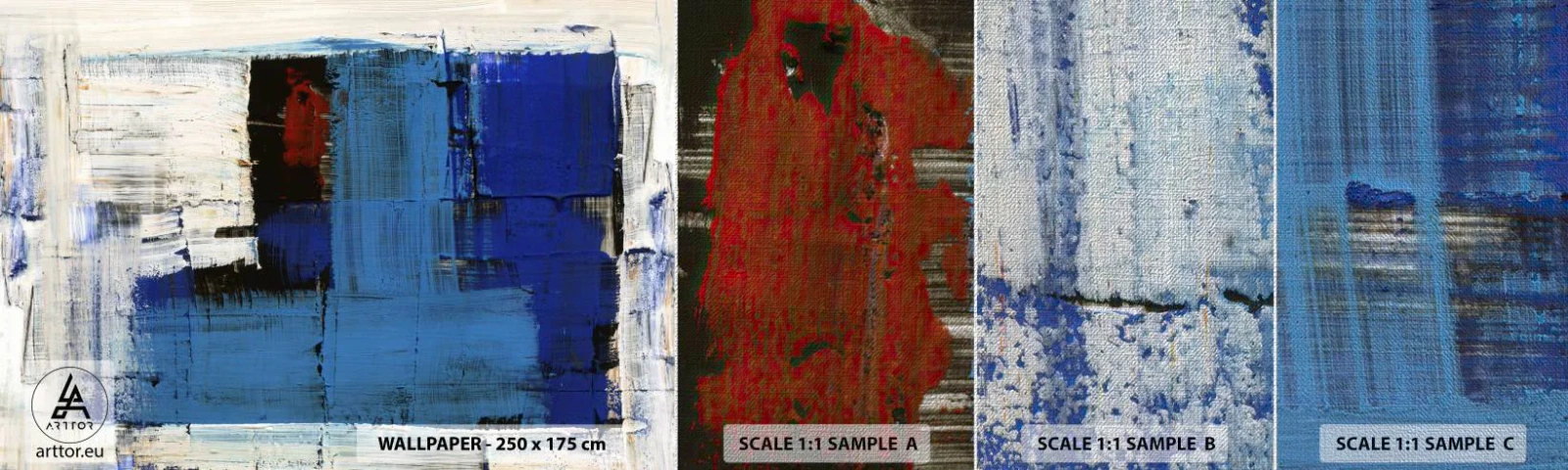 Prøve Fototapet Premium Canvas - Det blås hemmelighed - Abstraktion, Stykke, Modernitet - 100x30 cm