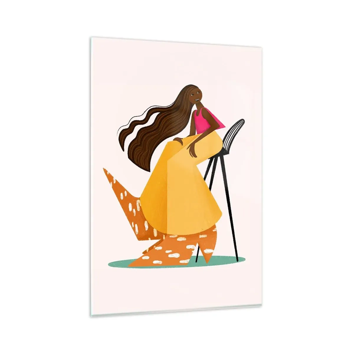 Billede på glas - Mode er også sjovt - 80x120 cm