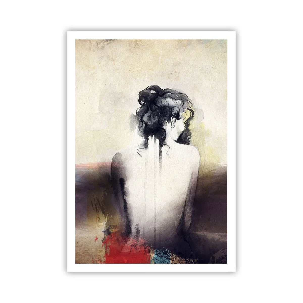 Plakat - Glatte linjer, ovale former - 70x100 cm