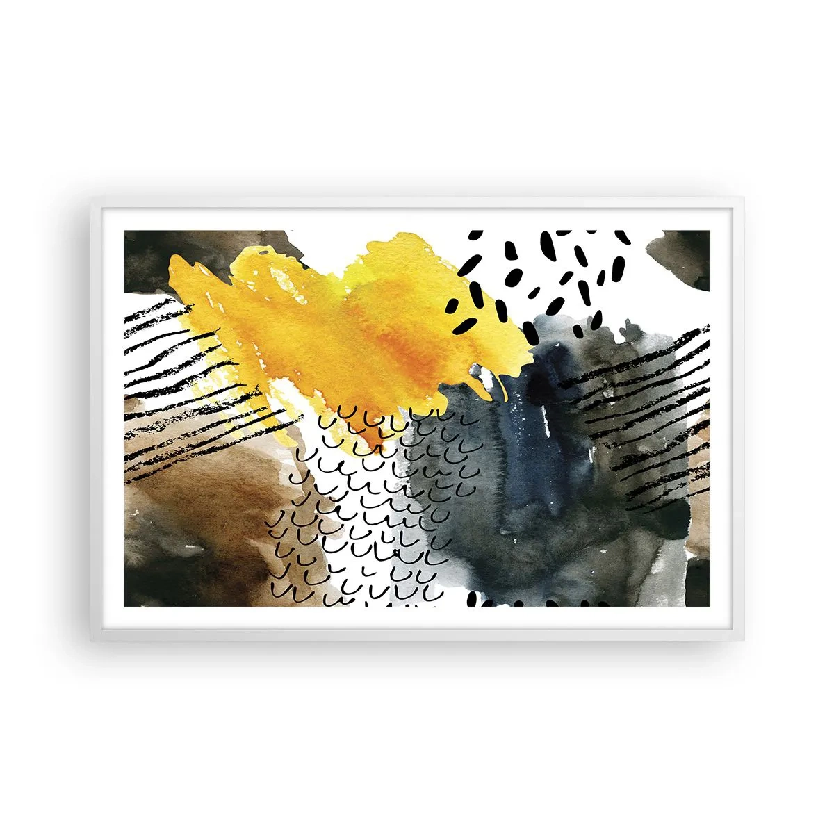Plakat i hvid ramme - Et møde mellem elementerne - 91x61 cm