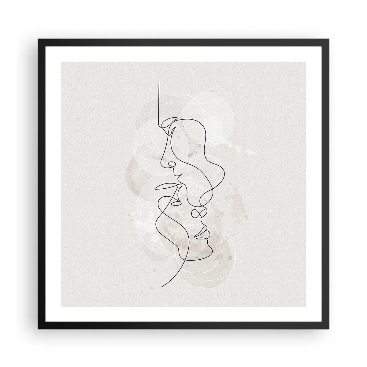 Plakat i sort ramme - Omfavnet i en omfavnelse - 60x60 cm