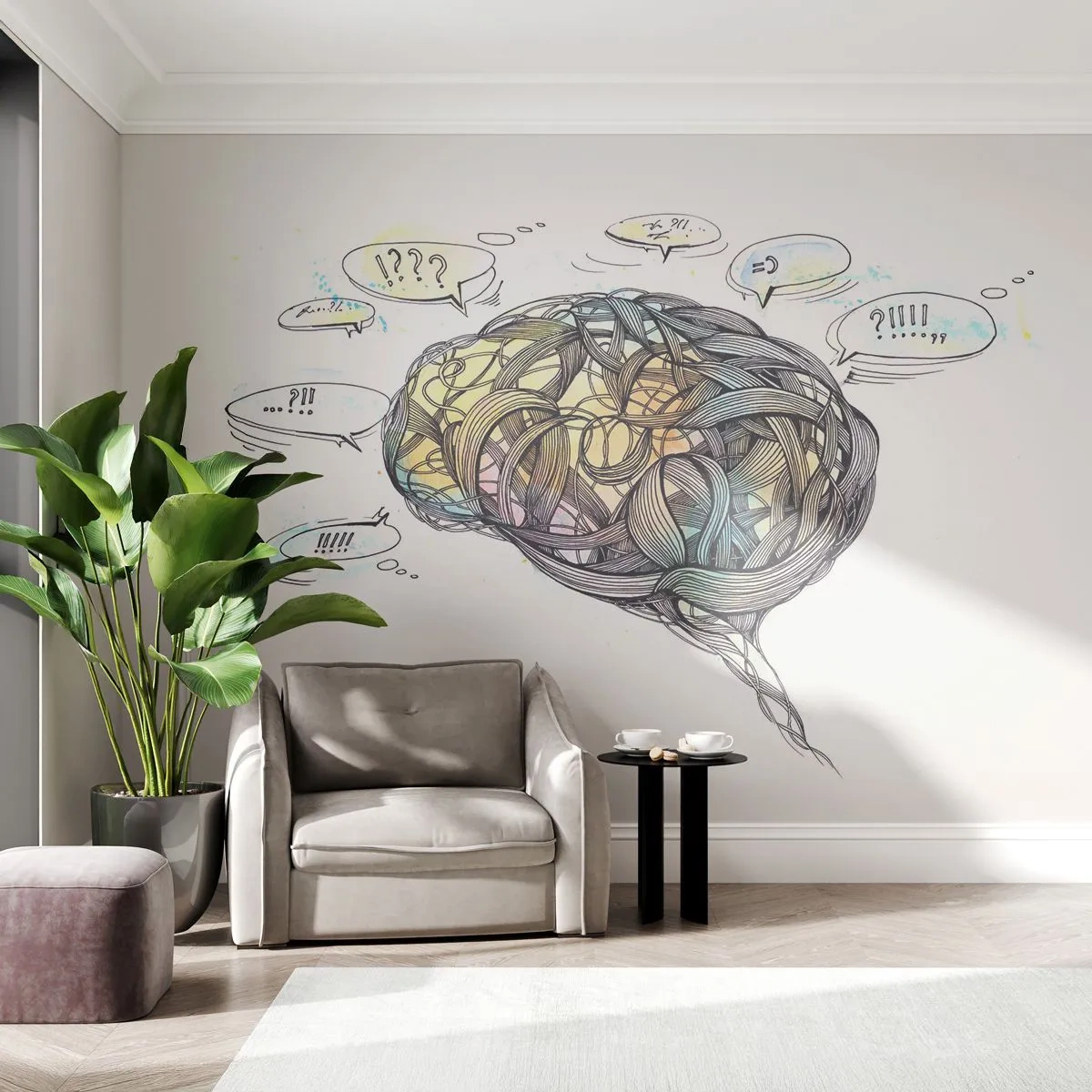 Fototapet Selvklæbende Deluxe Sticker - Mennesket - den store gåde - Abstraktion, Hjerne, Grafik - 400x280 cm