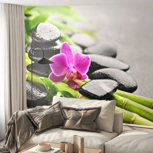 Fototapet Selvklæbende Deluxe Sticker - I en fredelig balance - Blomster, Orkidé, Orkidé - 100x70 cm