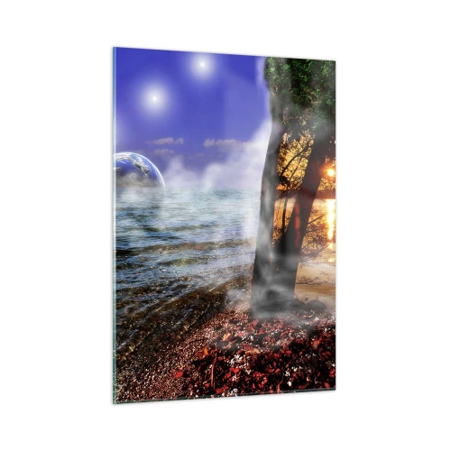 Billede på glas - Surrealistisk landskab - naturens enhed - 50x70 cm