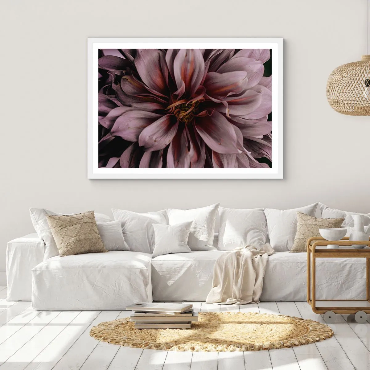 Plakat i hvid ramme - Blomstret hjerte - 91x61 cm