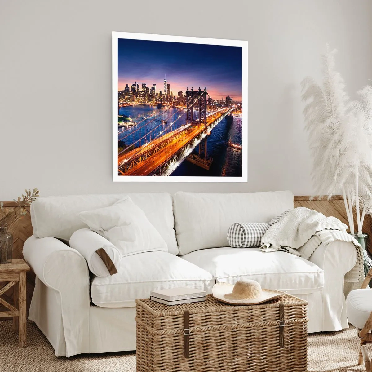 Plakat - En lysende bro til hjertet af byen - 30x30 cm