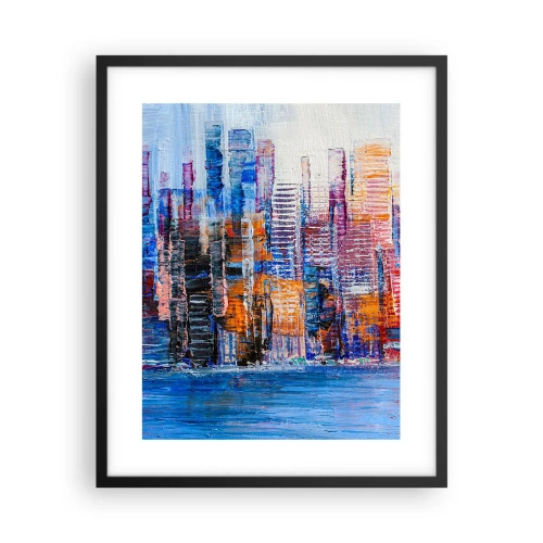 Plakat i sort ramme - En glad metropol - 40x50 cm