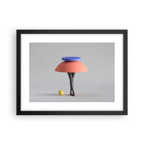 Plakat i sort ramme - Surrealistisk komposition - 40x30 cm