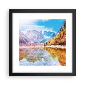 Plakat i sort ramme - Og det er allerede efterår i bjergene - 30x30 cm