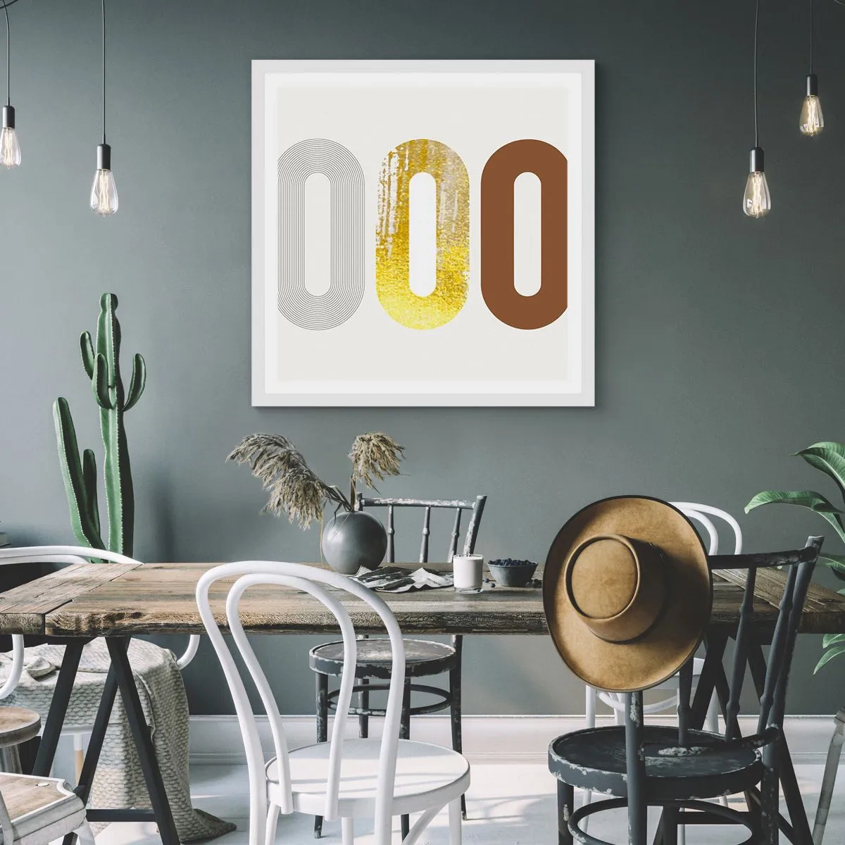 Plakat i hvid ramme - Åhhh! - 40x40 cm